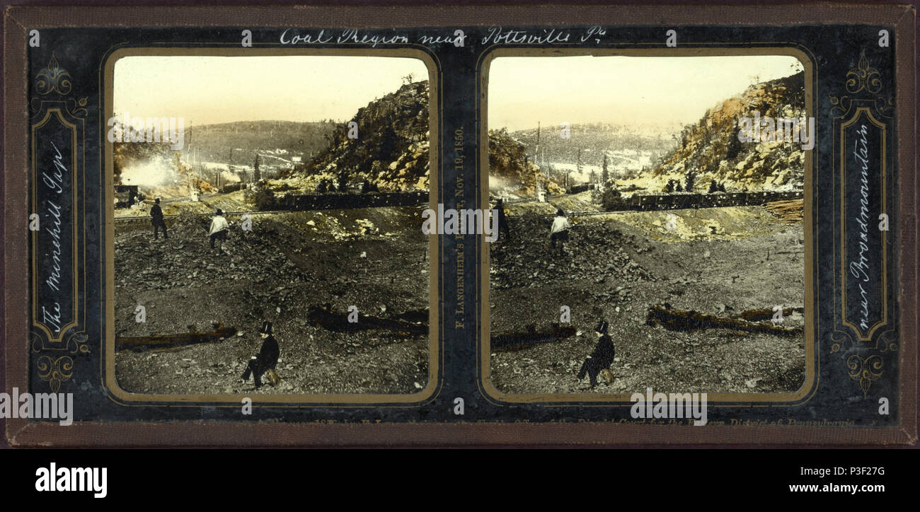 314 Il divario Minehill vicino ampia montagna. Regione del carbone vicino a Pottsville, PA, da Langenheim, Frederick, 1809-1879 Foto Stock