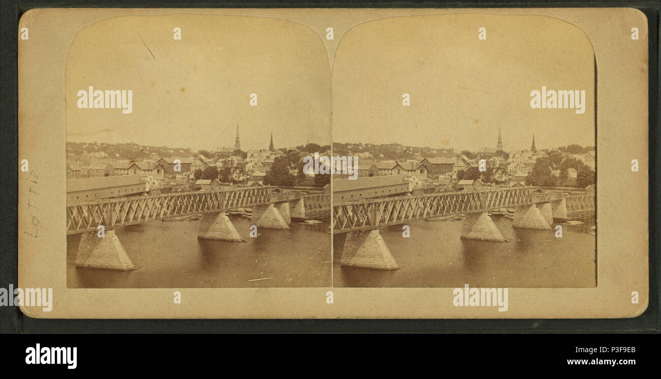 . La città e Thomas Hill dal birraio Banca. Titolo alternativo: Viste di Bangor, Indian Head, Old Town. Serie n. 15. 13. Copertura: 1869?-1882?. Elemento digitale pubblicata ; aggiornata 2-12-2009. 304 la città e Thomas Hill dal birraio Banca, da Frank A. Morrill Foto Stock