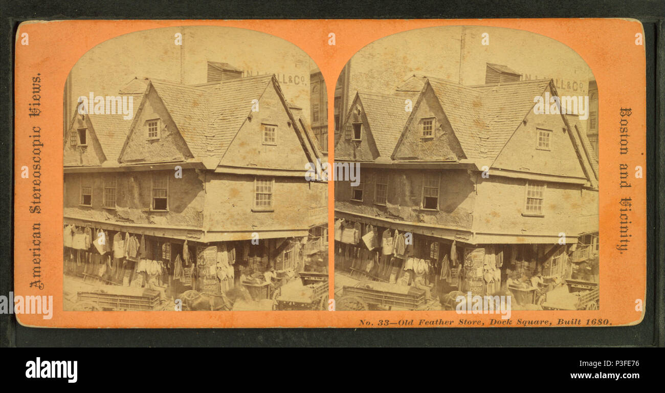 . Il vecchio negozio di piume, Dock Square, costruito nel 1860. Titolo alternativo: Boston e dintorni. Copertura: 1859?-1885?. Fonte impronta: 1859?-1885?. Elemento digitale pubblicata 3-9-2006; aggiornato 2-13-2009. 316 Il vecchio negozio di piume, Dock Square, costruito 1860, da Robert N. Dennis raccolta di vista stereoscopica Foto Stock