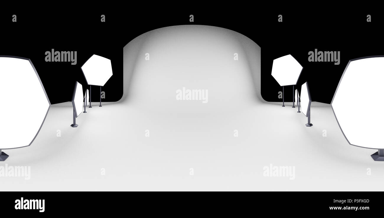 HDRI environment map, astratto panorama sferica dello sfondo con foto studio setup (3d illustrazione equirettangolare) Foto Stock