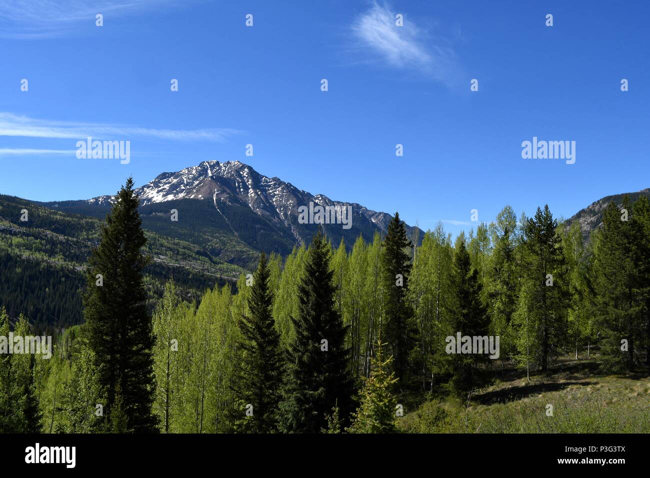 Paesaggio con montagne lungo il Colorado route 550 Foto Stock