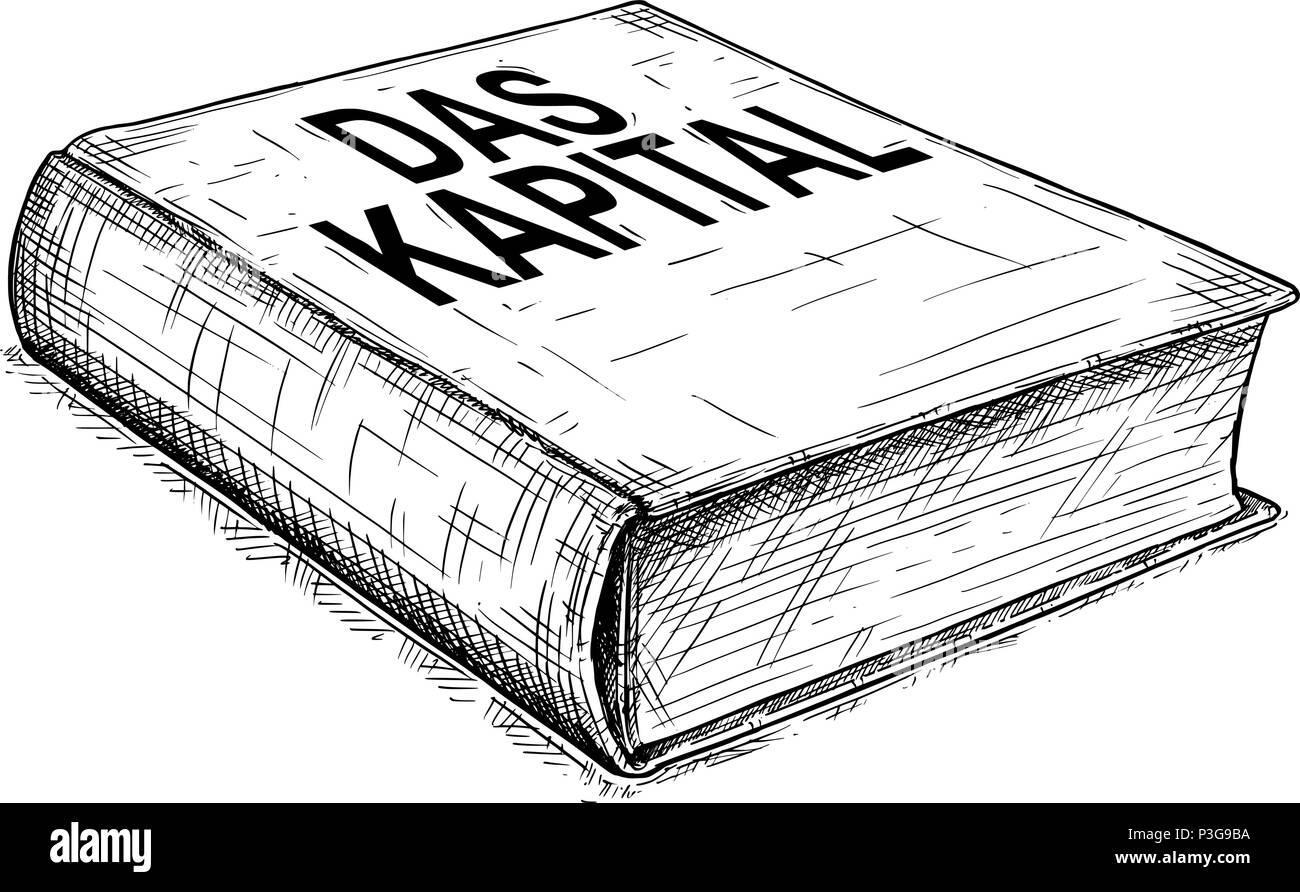 Vettore di disegno artistico illustrazione del libro di Karl Marx - Das Kapital Illustrazione Vettoriale