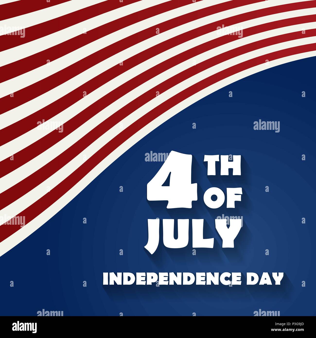 Felice 4 luglio - Giorno di Indipendenza degli Stati Uniti d'America greeting card design illustrazione vettoriale. Illustrazione Vettoriale