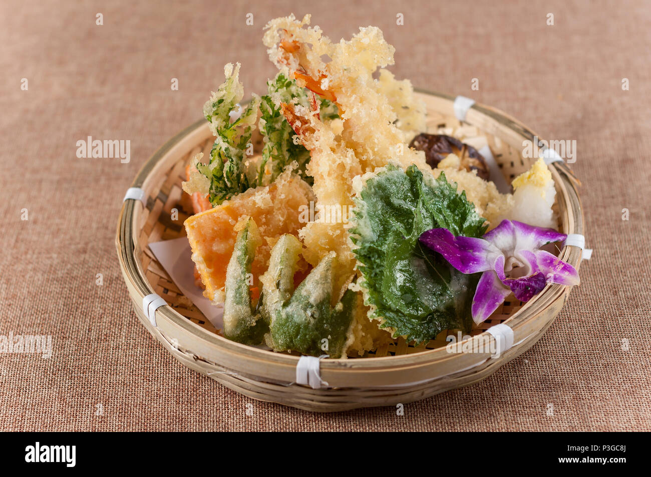 Tempura; il cibo giapponese Foto Stock