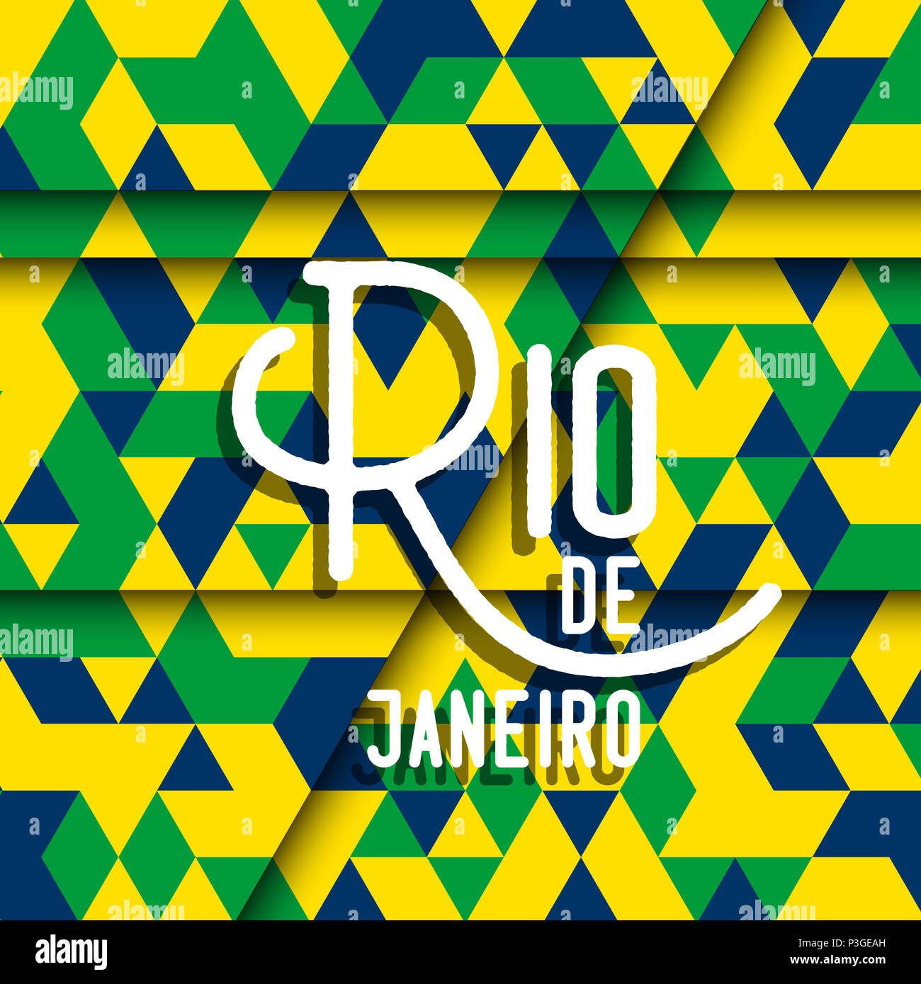 Abstract di Rio de Janeiro lo sfondo con un disegno geometrico Foto Stock