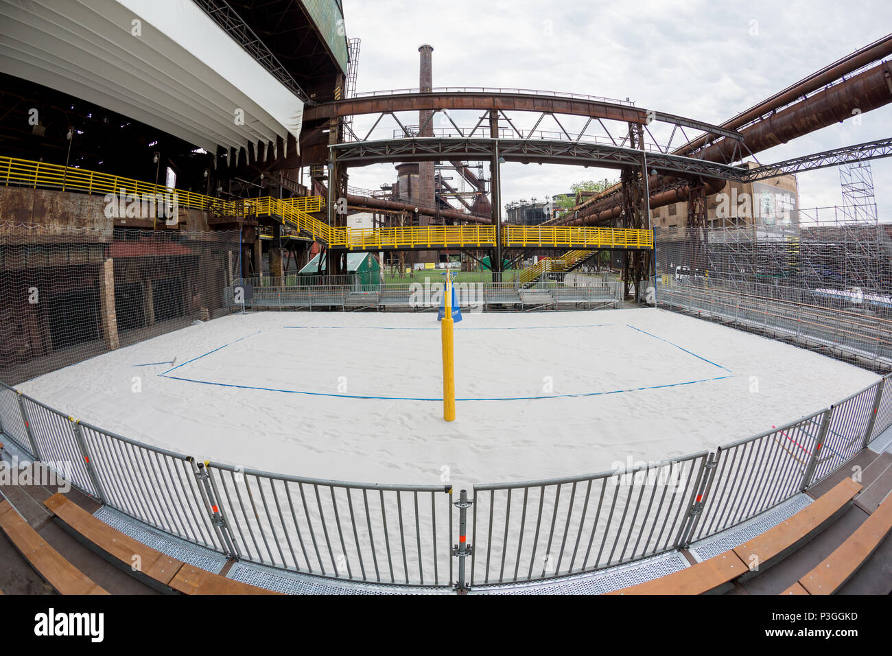 FIVB Beach Volleyball World Tour - Ostrava spiaggia aperto, inferiore Vitkovice industrial park, corte Foto Stock