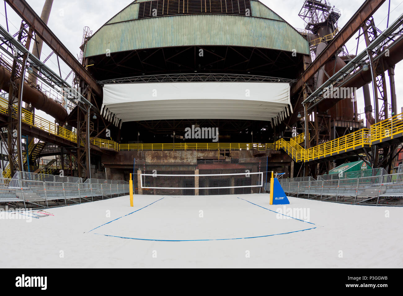 FIVB Beach Volleyball World Tour - Ostrava spiaggia aperto, inferiore Vitkovice industrial park, corte Foto Stock
