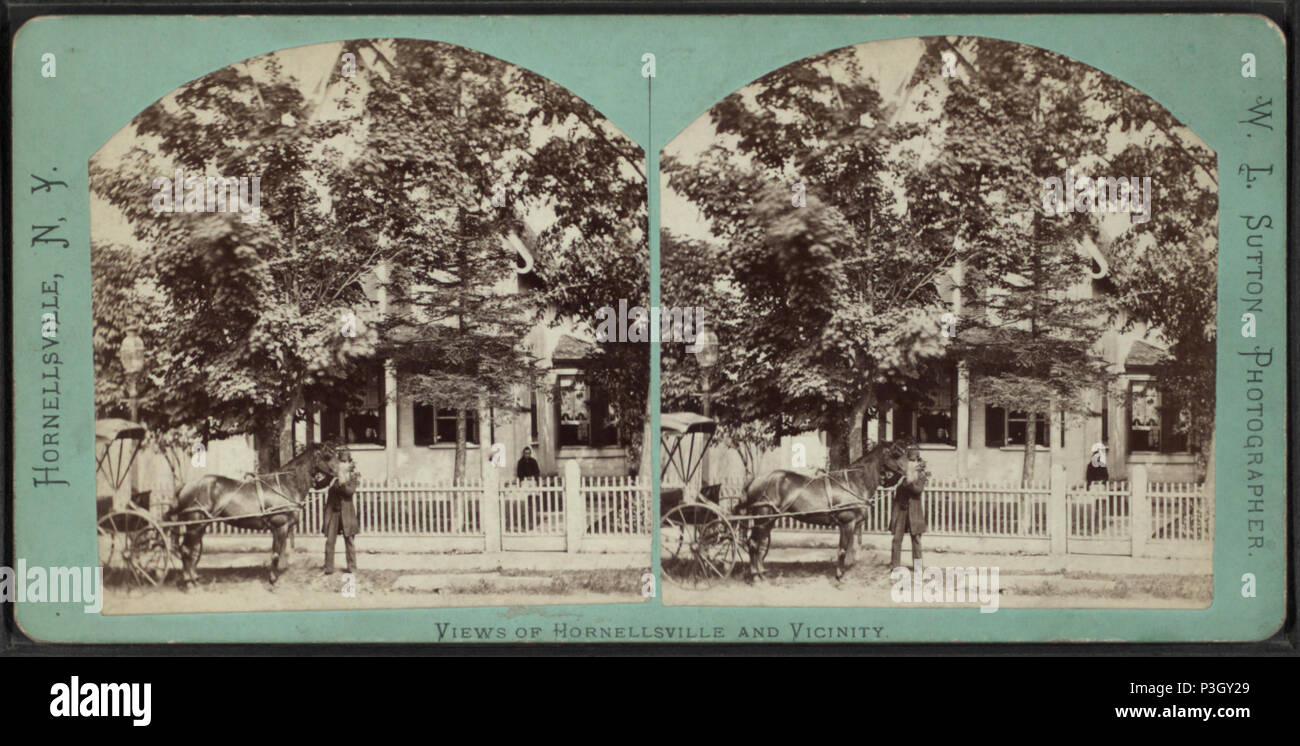 . Vista di un carrello di fronte a una casa. Copertura: [1869?-1880?]. Elemento digitale pubblicata 6-14-2006; aggiornato 2-11-2009. 352 vista di un carrello di fronte a una casa, da W. L. Sutton Foto Stock