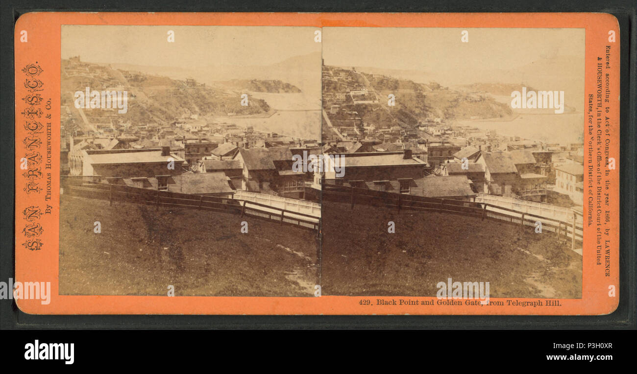 37 Il punto nero ed il Golden Gate, da Telegraph Hill, da Thomas Houseworth & Co. Foto Stock