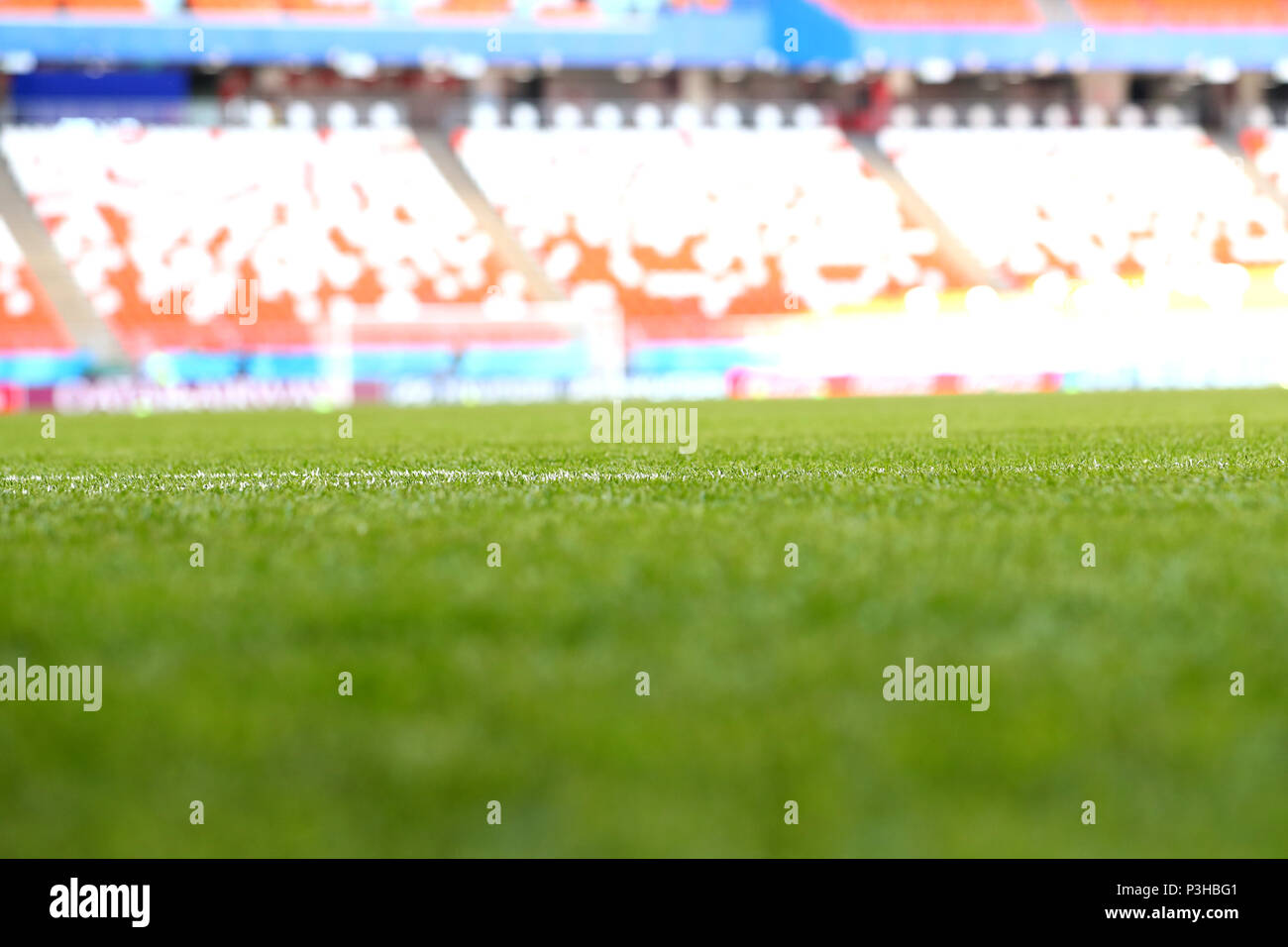 Saransk, Russia. Il 18 giugno, 2018. Vista generale di calcio/calcetto : Giappone sessione di allenamento prima della Coppa del Mondo FIFA Russia 2018 Gruppo H corrispondono a Mordovia Arena, in Saransk, Russia . Credito: Giovanni Osada AFLO/sport/Alamy Live News Foto Stock