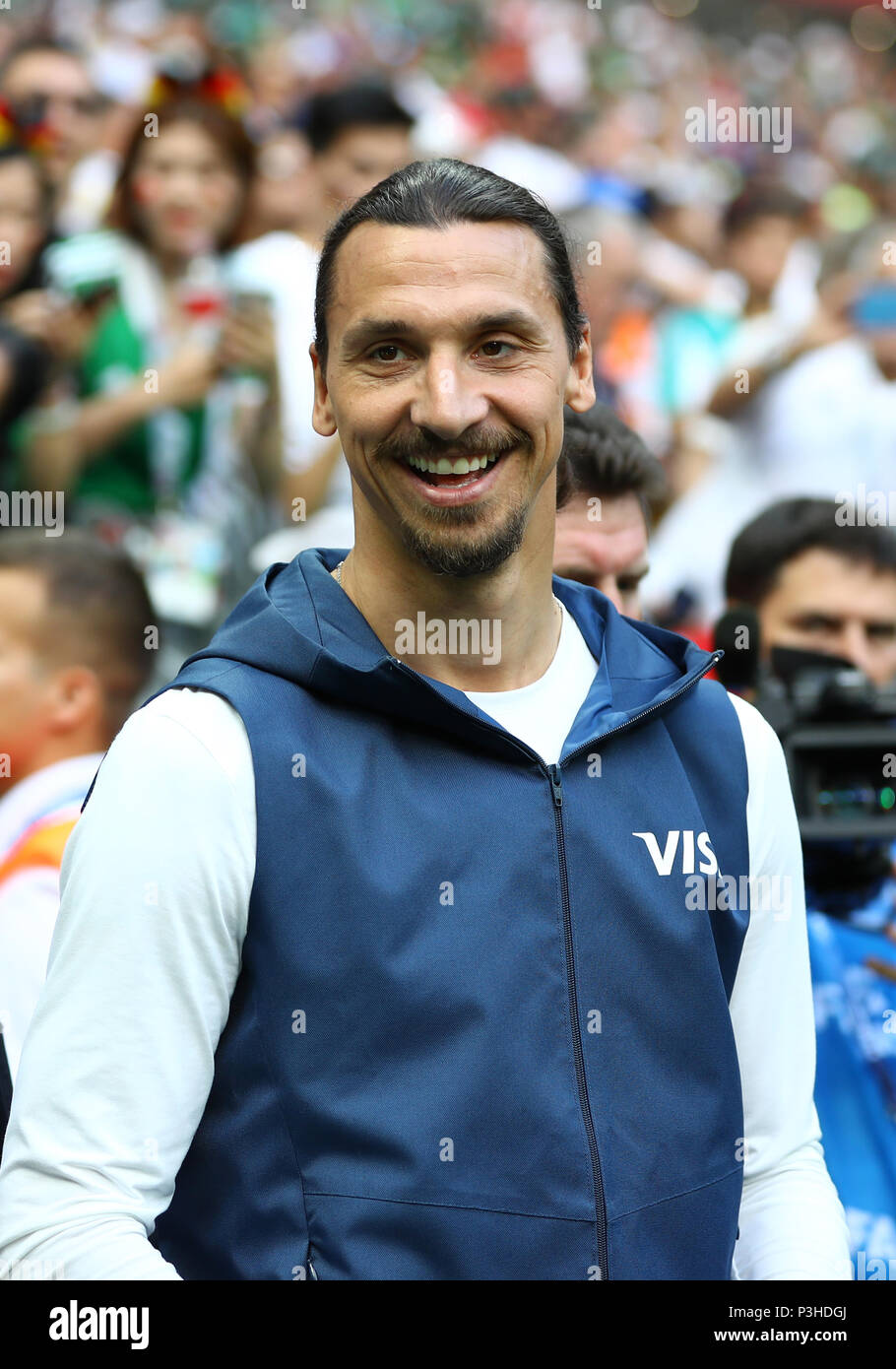 Mosca, Russia. 17 Giugno, 2018. Calciatore svedese Zlatan Ibrahimovic partecipa alla Coppa del Mondo FIFA Russia 2018 Gruppo F match tra Germania 0-1 Messico a Luzhniki Stadium di Mosca, Russia, 17 giugno 2018. Credito: Kenzaburo Matsuoka/AFLO/Alamy Live News Foto Stock