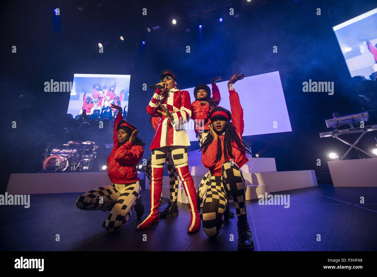 San Francisco, California, Stati Uniti d'America. 16 Giugno, 2018. JANELLE MONAE esegue al Masonic auditorium di San Francisco, California, sul suo sporco Computer Banco credito: Greg Chow/ZUMA filo/Alamy Live News Foto Stock