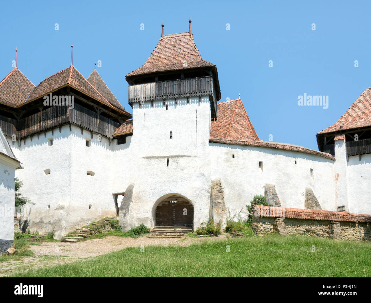 Viscri sassone chiesa fortificata, Transilvania, Romania Foto Stock