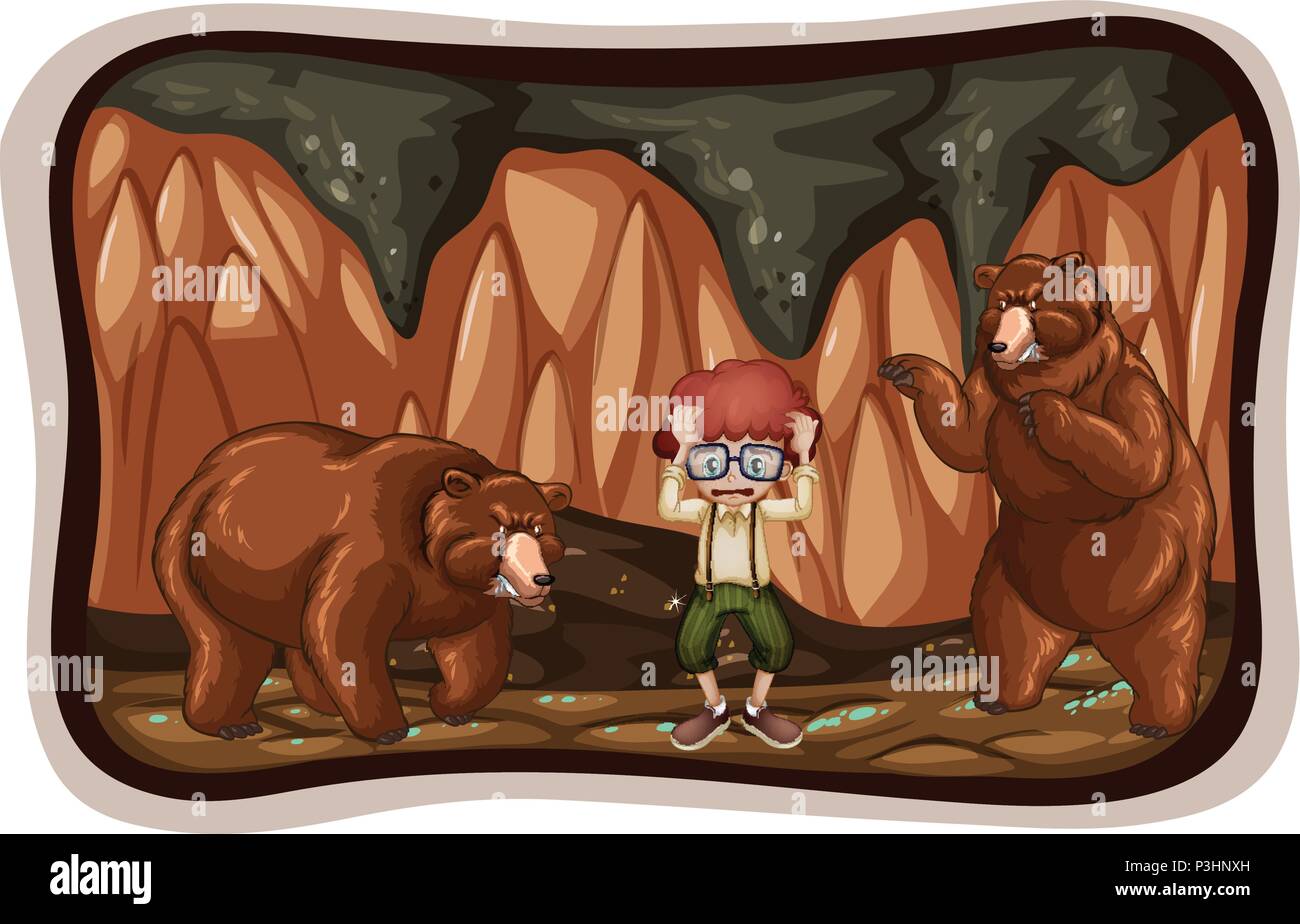 Scary reca nella grotta illustrazione Illustrazione Vettoriale