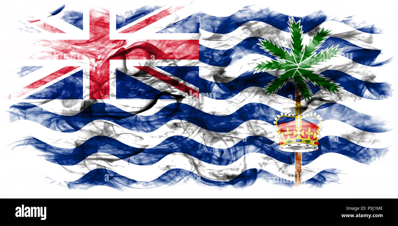 Territorio britannico dell'Oceano Indiano bandiera di fumo, i territori britannici d'Oltremare, Gran Bretagna territorio dipendente bandiera Foto Stock