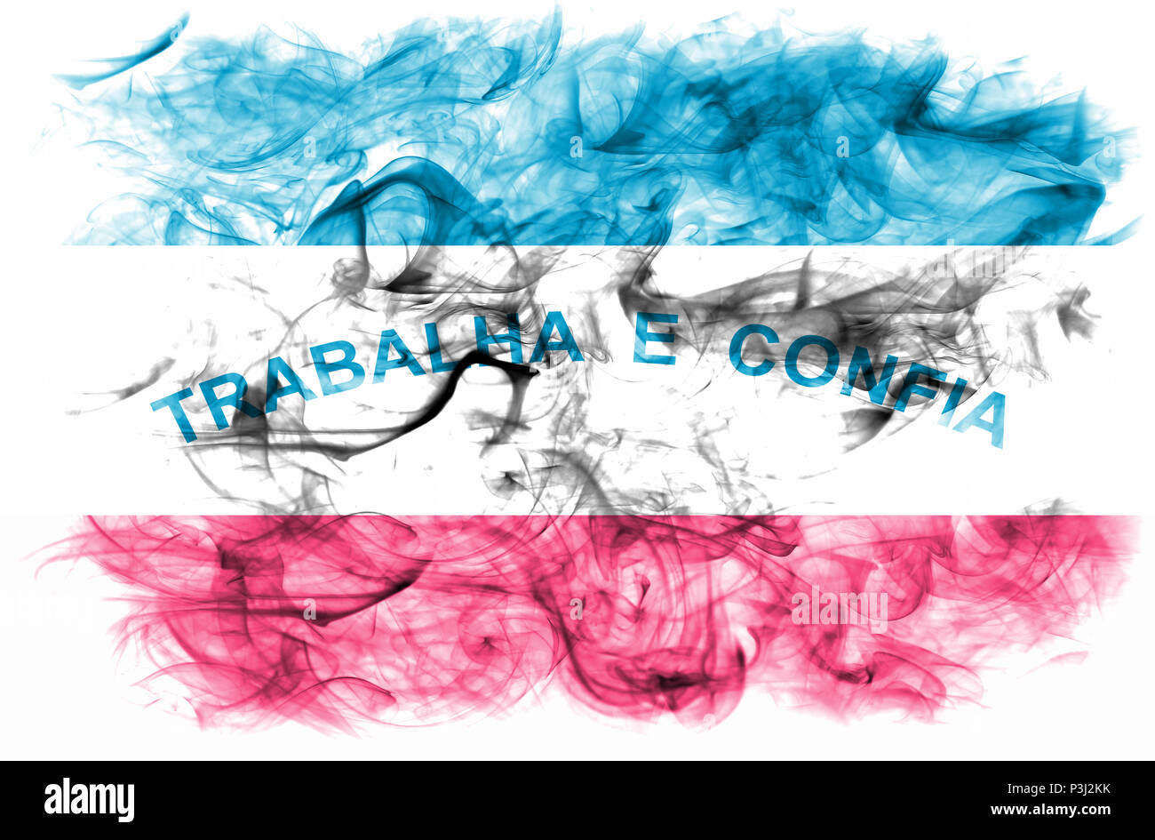 Espirito Santo bandiera di fumo, stati del sudest del Brasile Foto Stock