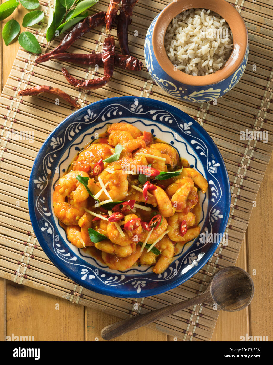 Goa di gamberi peperoncino RFI. Goa cibo Foto Stock