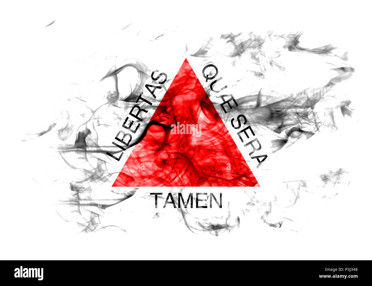 Minas Gerais bandiera di fumo, stato nel nord del Brasile sudorientale Foto Stock