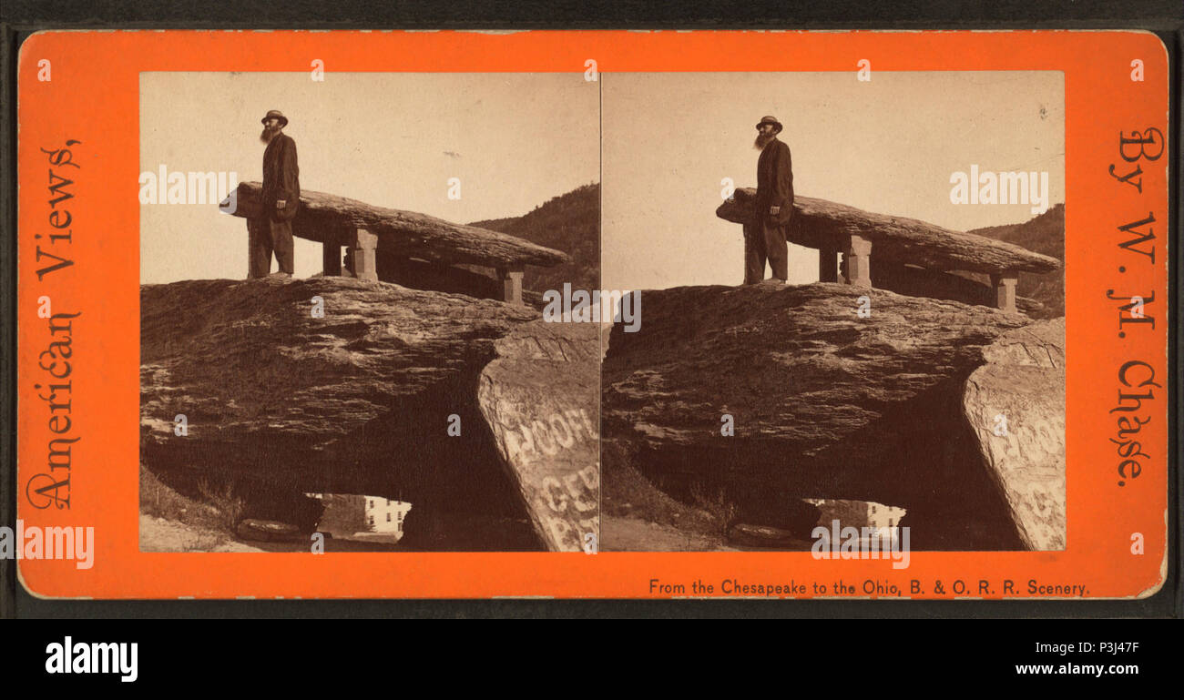 . Vista di un uomo che guarda verso il basso dalla parte superiore della roccia, Harper's Ferry. Titolo alternativo: Chase celebra la raccolta di punti di vista nazionali. Copertura: 1859?-1885?. Fonte impronta: 1859?-1885?. Elemento digitale pubblicata 1-25-2006; aggiornato 2-13-2009. 355 vista di un uomo che guarda verso il basso dalla parte superiore della roccia, Harper's Ferry, da Robert N. Dennis raccolta di vista stereoscopica Foto Stock