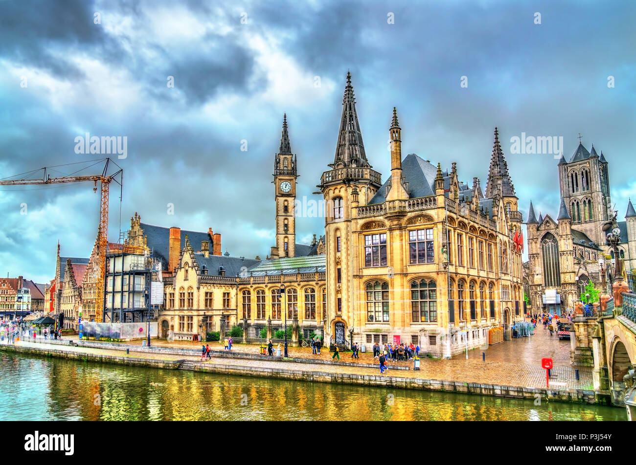 Il vecchio ufficio postale di Gand, Belgio Foto Stock