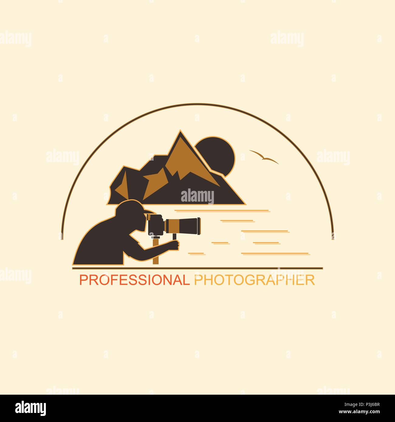 Fotografo professionista viaggio Illustrazione Vettoriale