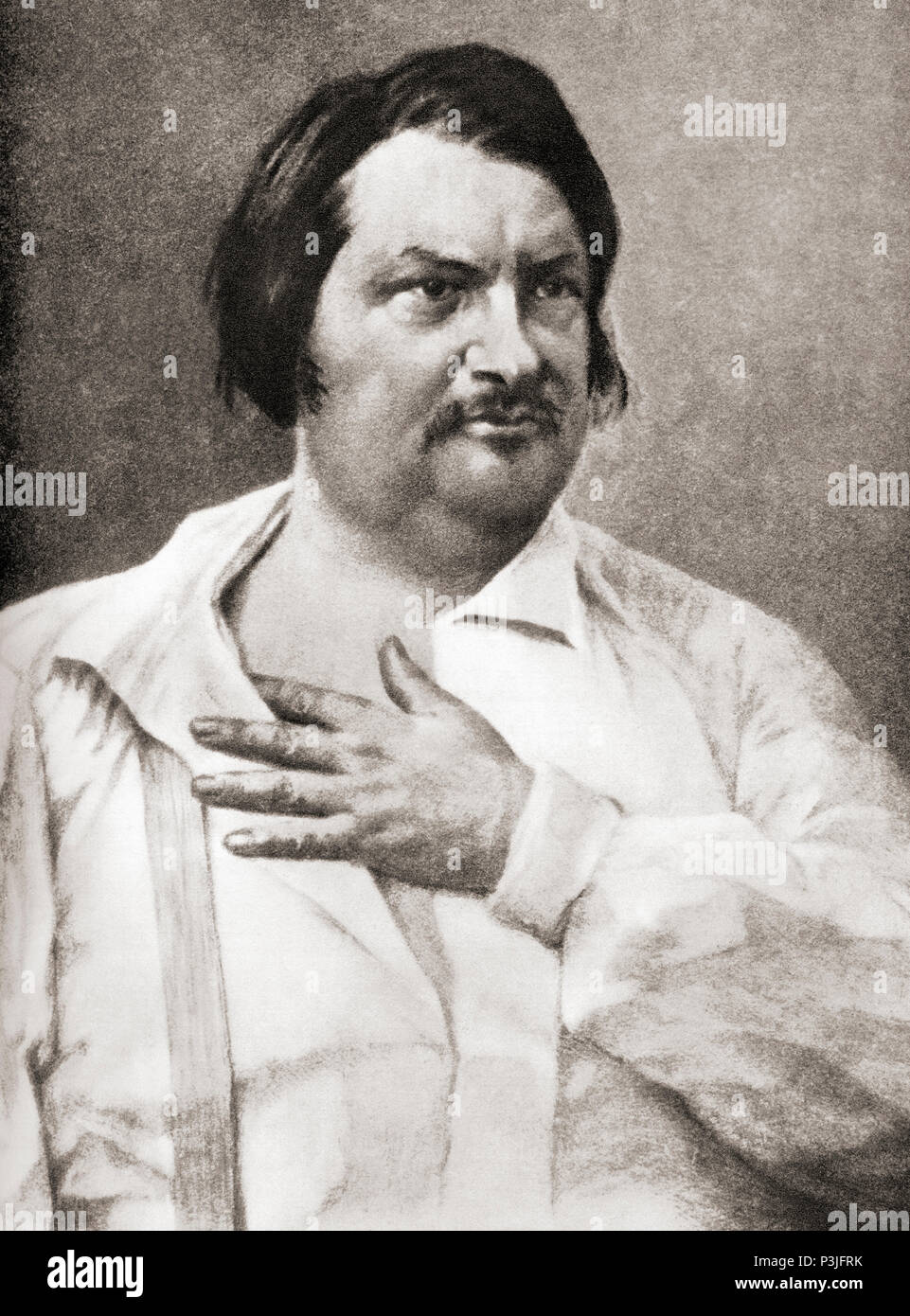 Honoré de Balzac, 1799 - 1850. Il romanziere francese e il drammaturgo. Dopo una stampa contemporanea. Foto Stock