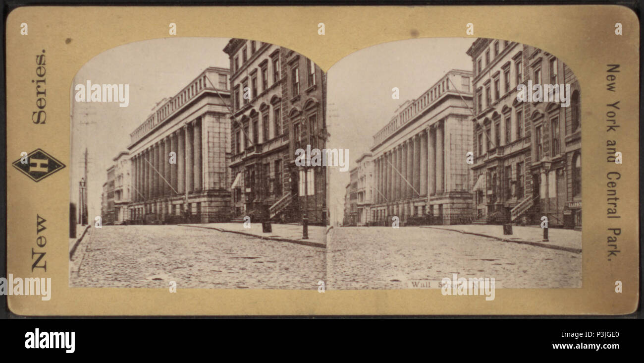 . Wall Street, N.Y.[Borsa]. Titolo alternativo: Nuova serie H : New York e Central Park. Copertura: 1865?-1905?. Elemento digitale pubblicata 8-31-2005; aggiornato 2-11-2009. 373 Wall Street, N.Y.(La Borsa), da Robert N. Dennis raccolta di vista stereoscopica Foto Stock