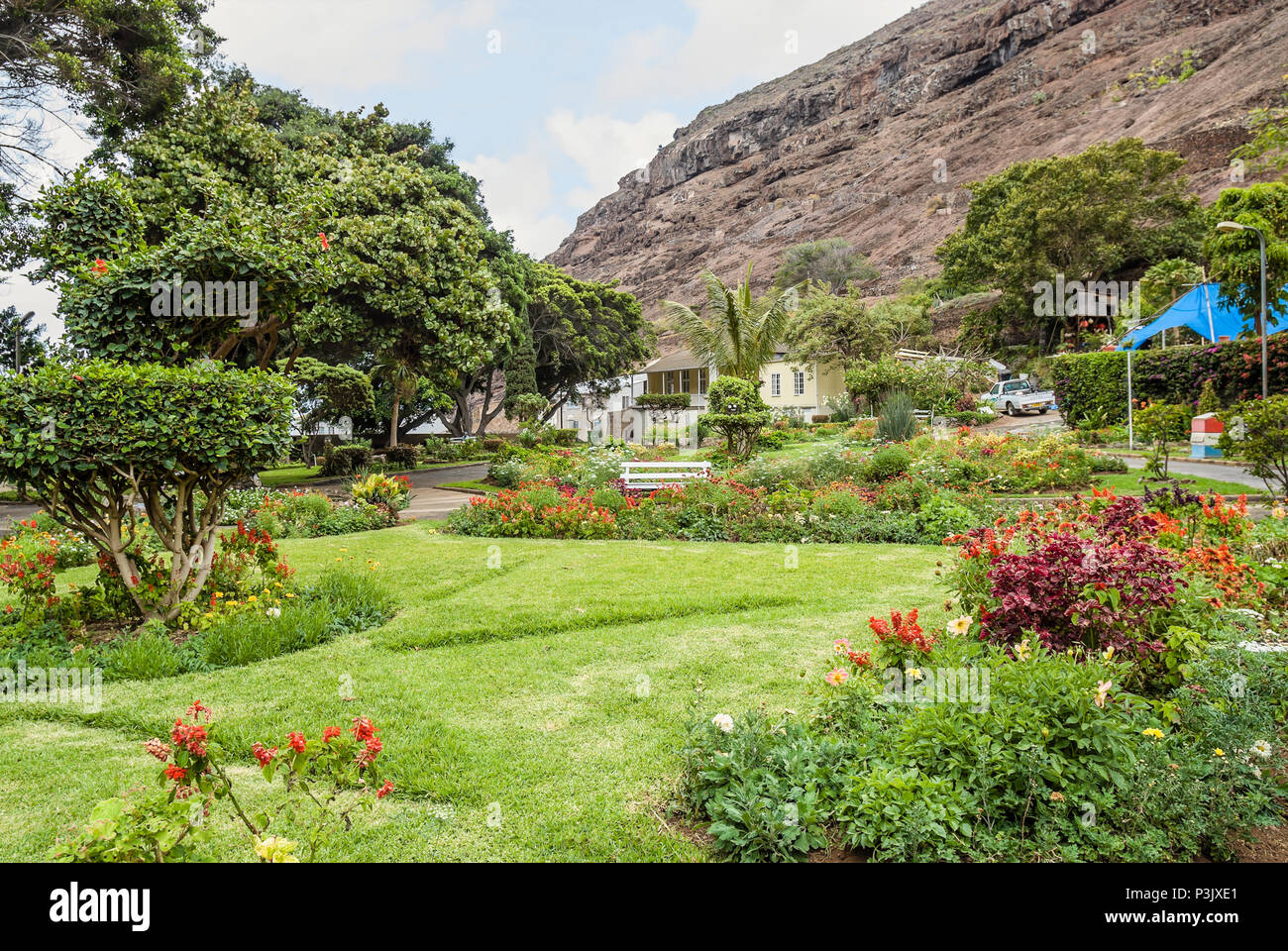 I giardini del castello di Jamestown il capitale Isola di Sant'Elena, African West Coast Foto Stock