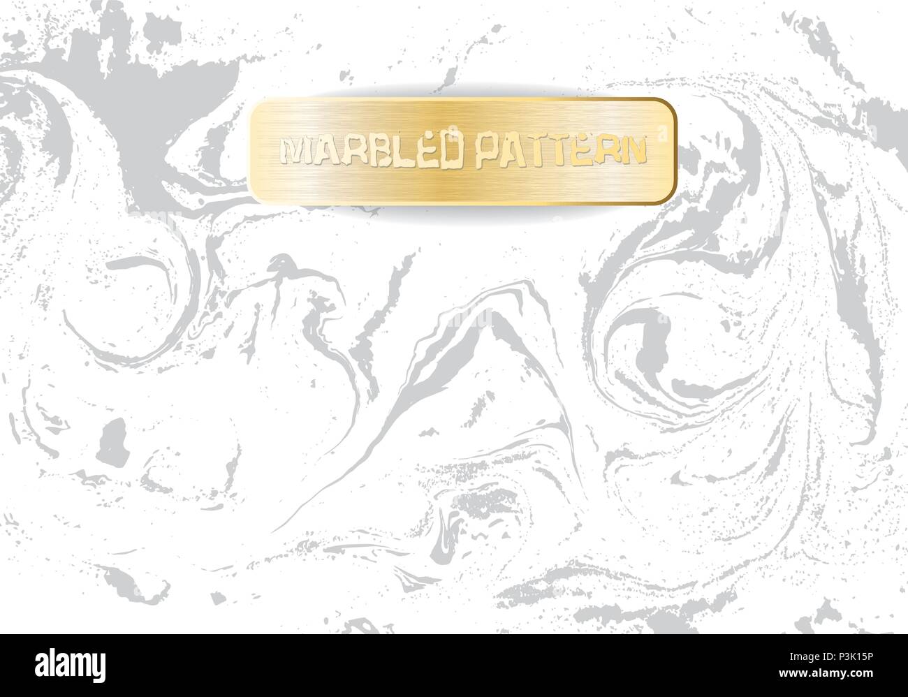 Marmi bianchi e grigi pattern. Luce marmorizzazione texture. Decorativo sullo sfondo di marmo con oro banner. Illustrazione Vettoriale. Illustrazione Vettoriale
