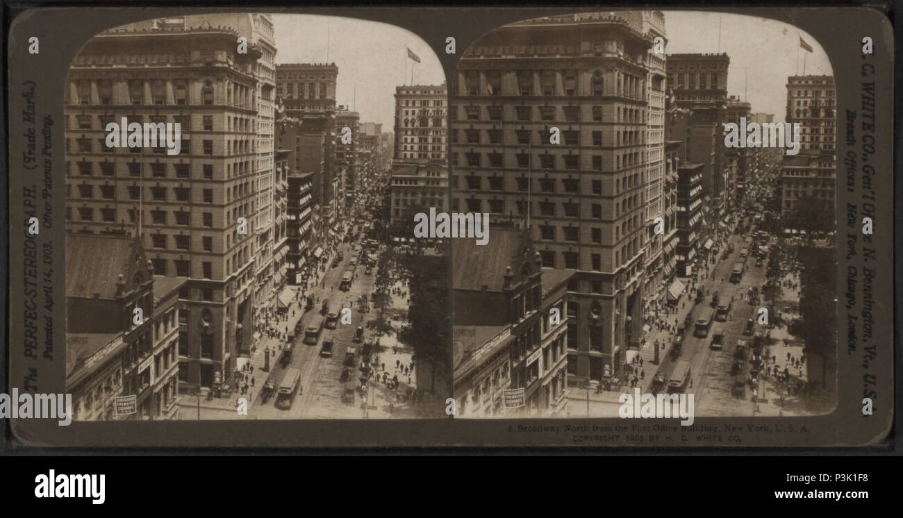 46 Broadway a nord dal post office Building, New York, U. S. A., di H.C. White Co. Foto Stock