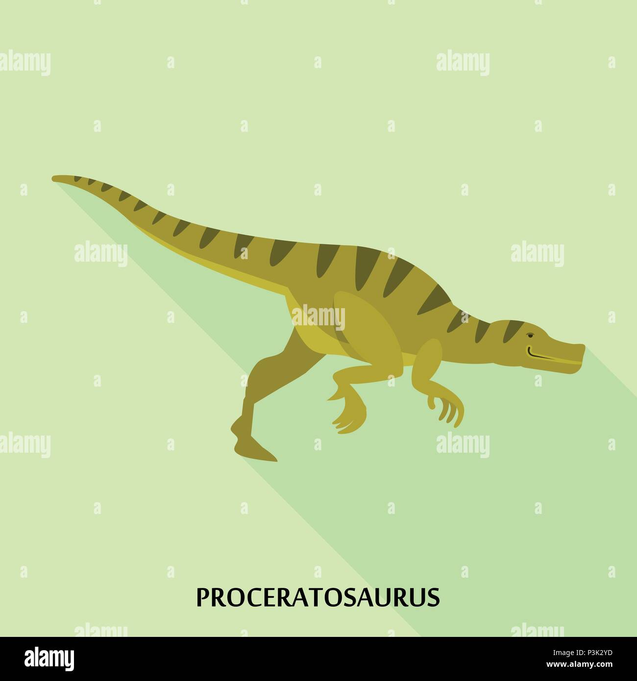 Icona Proceratosaurus, stile piatto Illustrazione Vettoriale