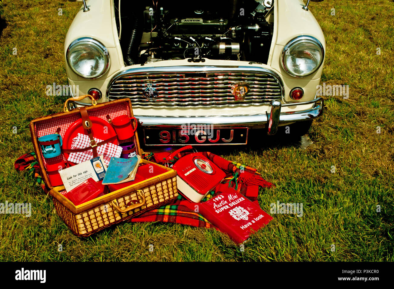 1963 Austin Mini e il periodo accescories Foto Stock