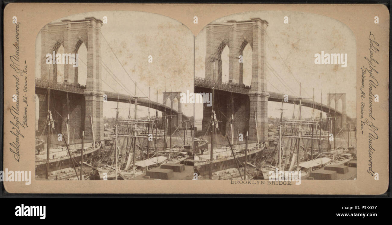 . Il Ponte di Brooklyn. Copertura: [1867?-1910?]. Elemento digitale pubblicata 4-12-2006; aggiornato 6-25-2010. 47 Brooklyn Bridge, da Robert N. Dennis raccolta di vista stereoscopica 18 Foto Stock