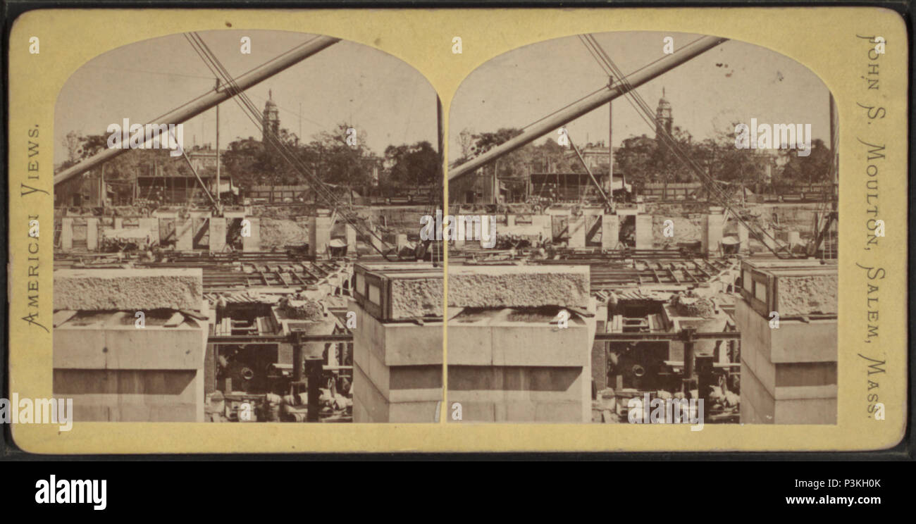 . La costruzione del nuovo ufficio postale. Titolo alternativo: gemme di scenario americano. Copertura: 1870?-1910?. Elemento digitale pubblicata 6-14-2006; aggiornato 6-25-2010. 48 la costruzione del nuovo ufficio postale, da Moulton, John S., b. ca. 1820 Foto Stock