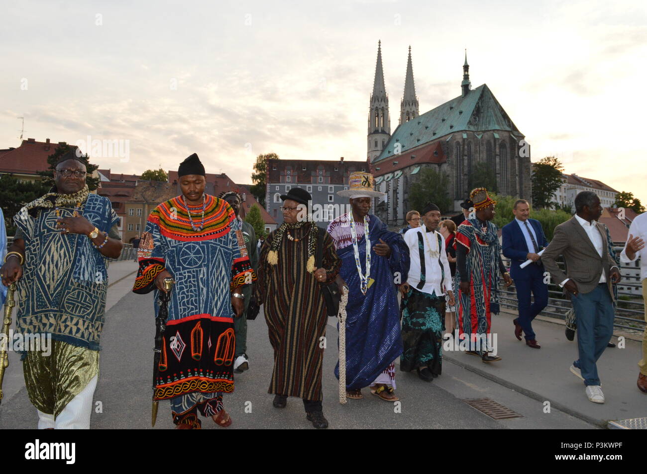 Re del Camerun visita goerlitz e zgorzelec Foto Stock