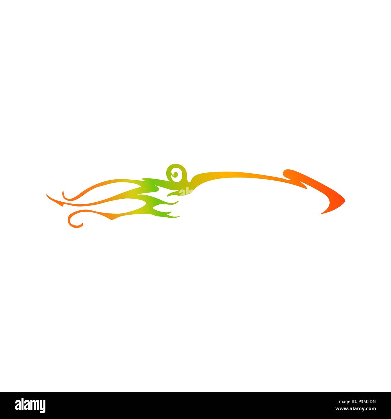 Vettore silhouette squid logo. Calamari logotipo di gradiente Illustrazione Vettoriale