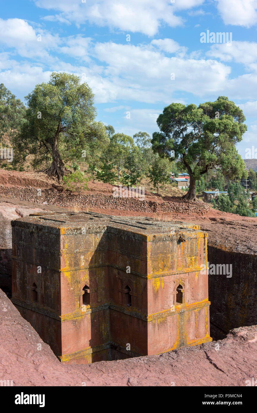 Chiesa di San Giorgio, uno di Lalibela rock-cut chiese.. Foto Stock