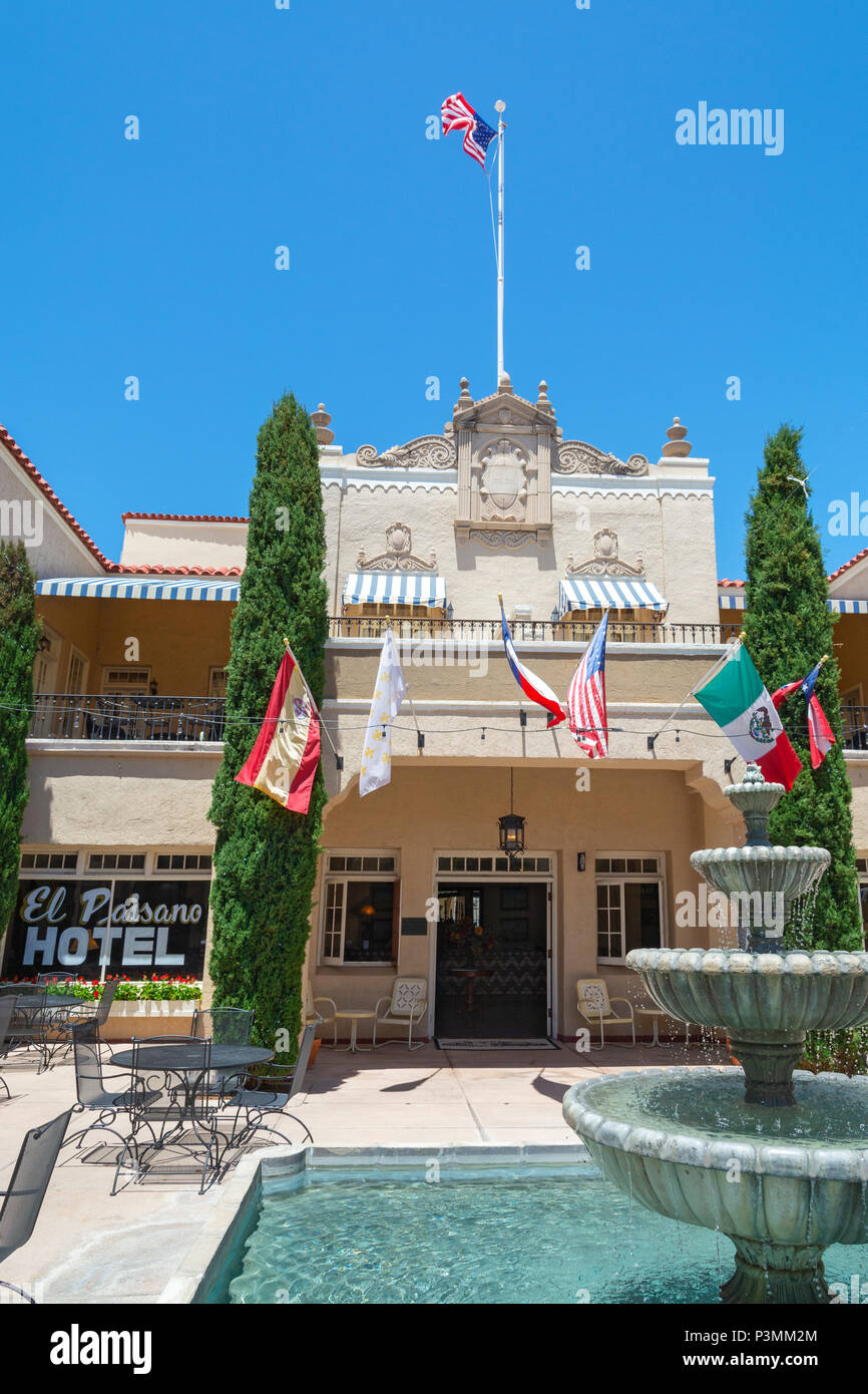 Texas, Presidio County, Marfa, Hotel El Paisano completato 1930 Foto Stock