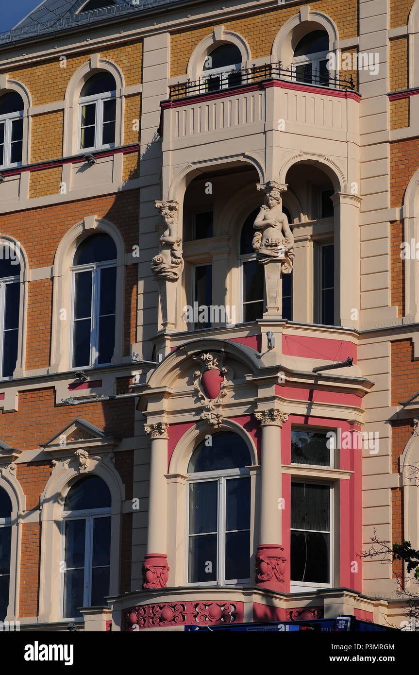 Bellissimi ornamenti architettonici sculture a Wroclaw in Polonia Foto Stock