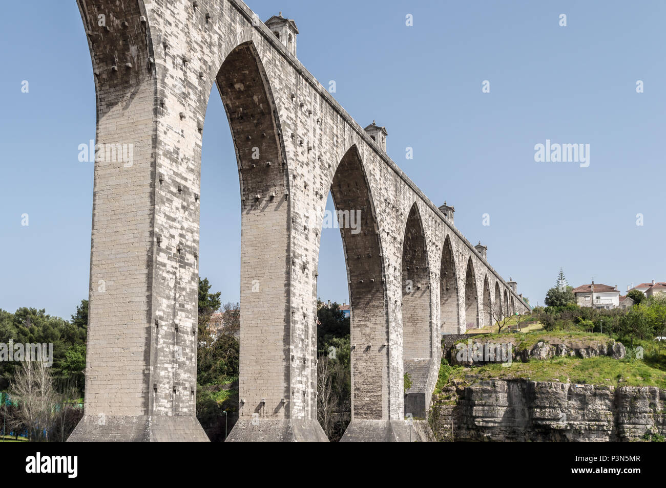 "Águas Livres' acquedotto a Lisbona, Portogallo Foto Stock