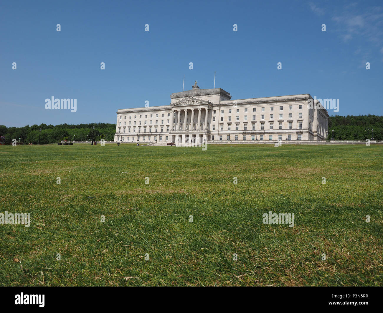 Gli edifici del Parlamento europeo (aka come Stormont) a Belfast, Regno Unito Foto Stock
