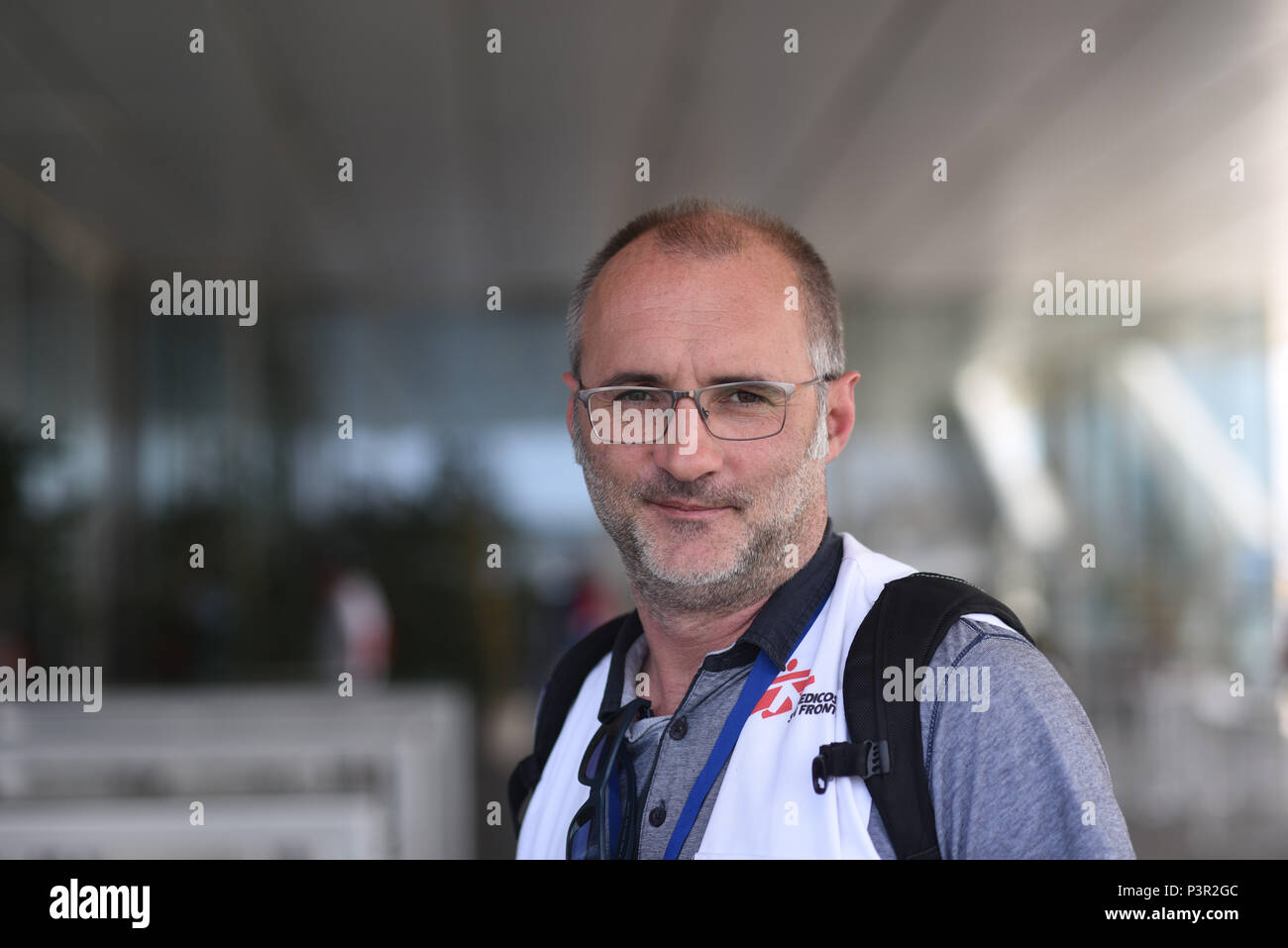 Giugno 16, 2018 - Valencia, Spagna: Ritratto di David Noguera, la testa di Medecins sans Frontieres in Spagna. L'Aquarius nave soccorso con 630 migranti a bordo è atteso al dock di domenica nel porto di Valencia dopo Italia e Malta respinto.***FRANCIA / NESSUN VENDITE IN SVEZIA, DANIMARCA, NORVEGIA, FINLANDIA prima di giugno 25, 2018*** Foto Stock