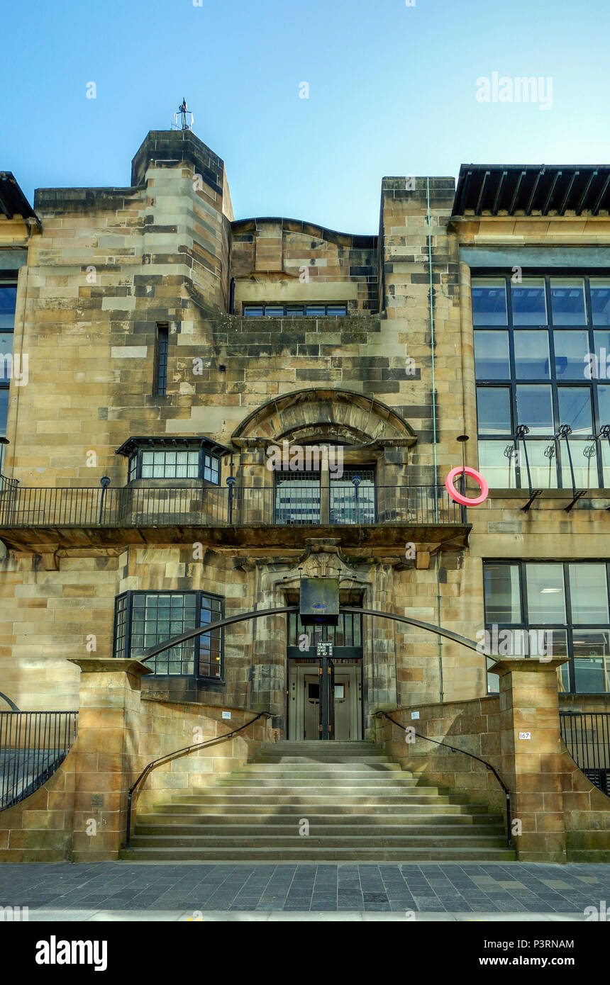 L'originale di Charles Rennie Mackintosh progettato edificio facente parte del Glasgow School of Art in Renfield Street Glasgow Scotland Regno Unito Foto Stock