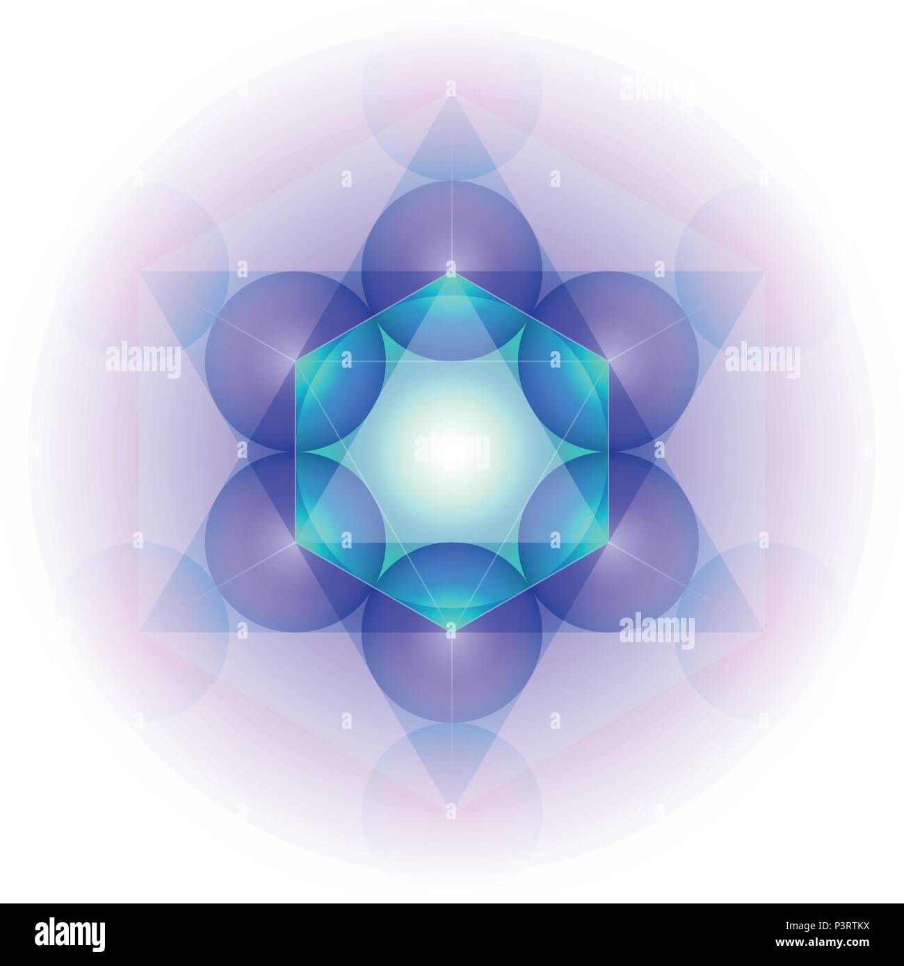 Mandala sulla base di Metatron's cube - geometria sacra figura. Illustrazione Vettoriale. Illustrazione Vettoriale