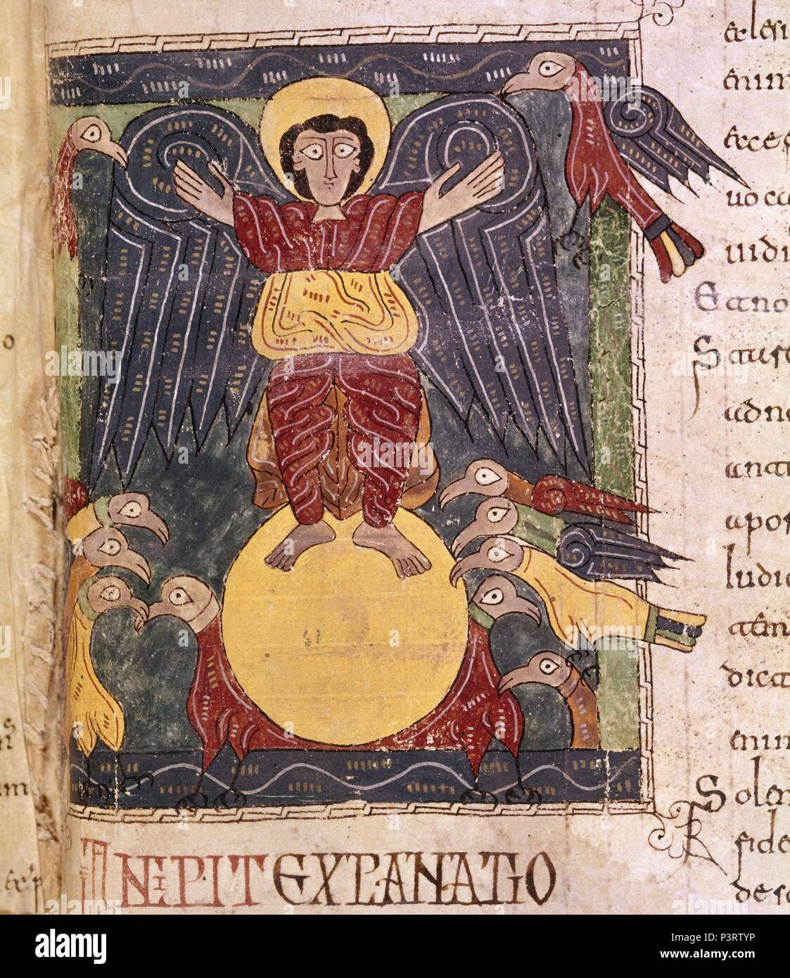 COMENTARIOS AL APOCALIPSIS - BEATO DEL ESCORIAL - SIGLO X. Autore: Beato di Liébana (c. 730-c. 798). Posizione: MONASTERIO-BIBLIOTECA-COLECCION, San Lorenzo del El Escorial, Madrid, Spagna. Foto Stock