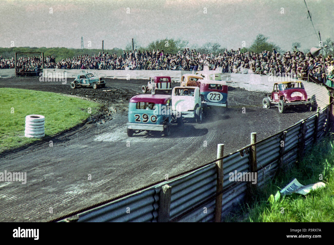 Vintage stock car racing banger circa sessanta Foto Stock