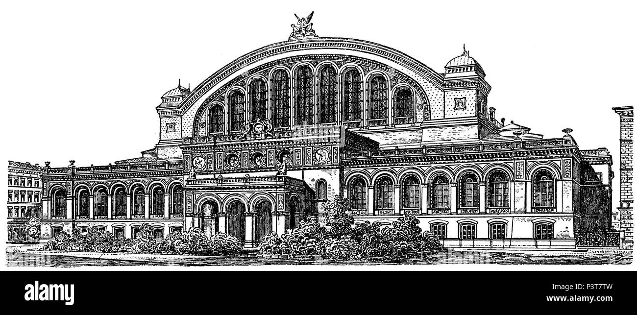 Anhalter Bahnhof di Berlino, 1909 Foto Stock