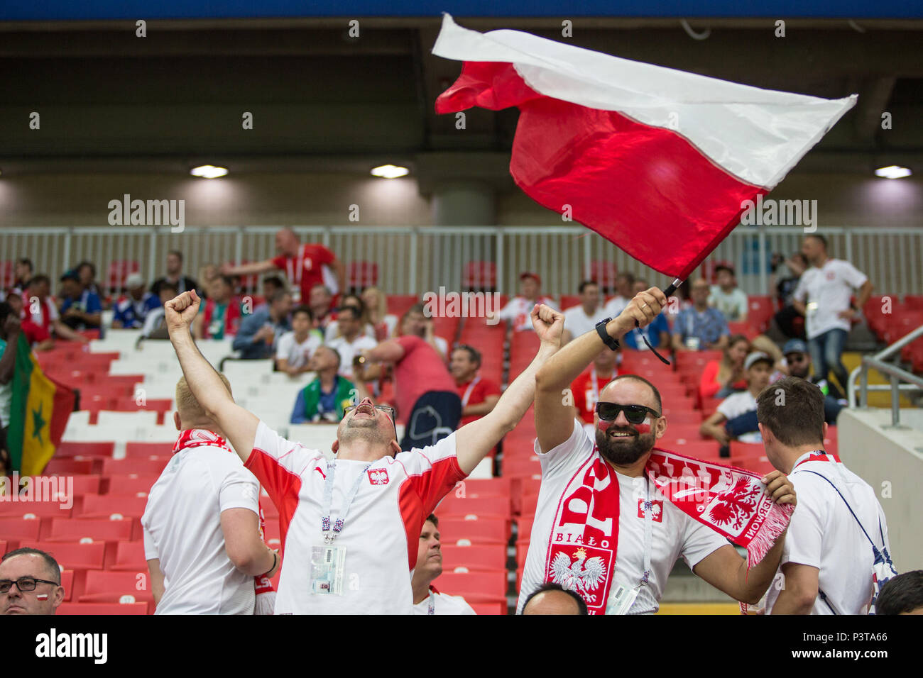 Mosca, Russia. 19 giugno 2018. Pre-match tra la Polonia e il Senegal, validi per il primo turno del gruppo H del 2018 Coppa del mondo, tenutasi presso la Spartak Stadium Credito: Thiago Bernardes/Pacific Press/Alamy Live News Foto Stock