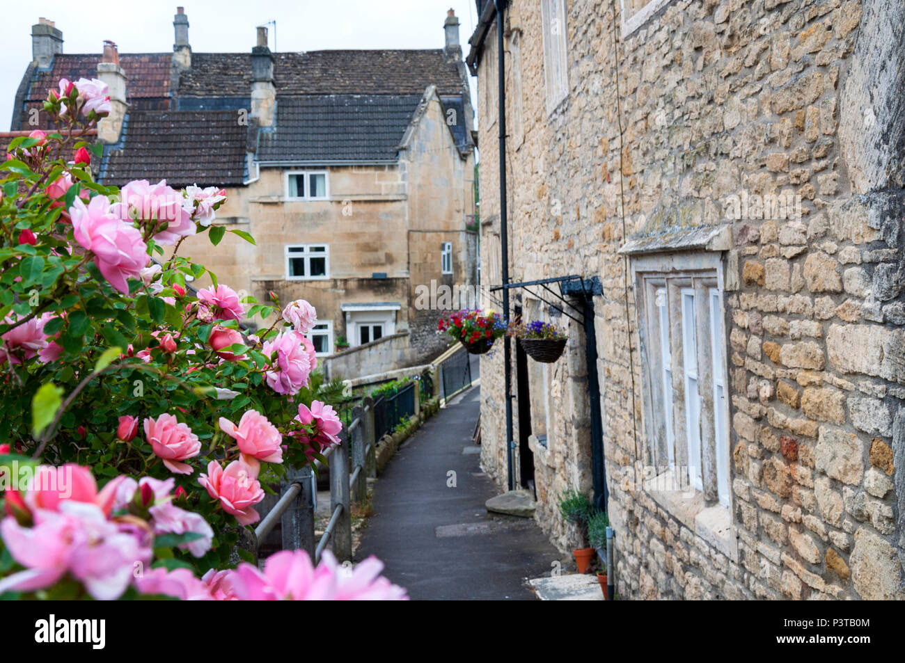 Elencate patrimonio case in batch, Batheaston, bagno, Somerset, Regno Unito Foto Stock