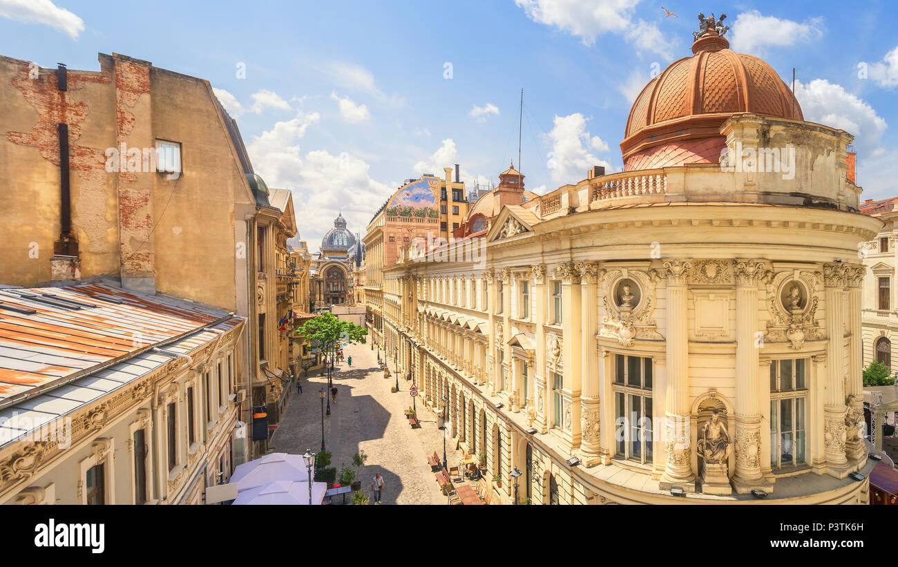 Bucarest Città Vecchia al crepuscolo - Romania Foto Stock
